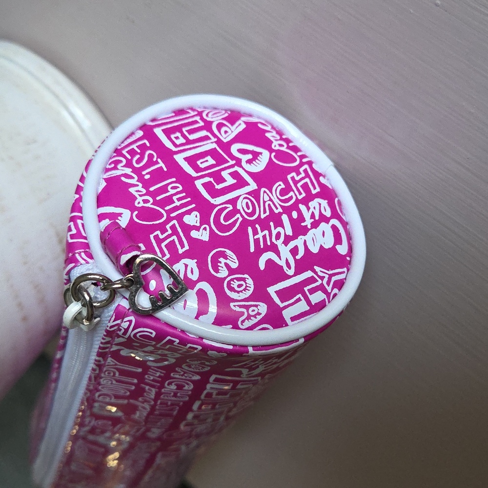 COACH Pink Poppy Graffiti Pencil Case - Picture 5 of 9